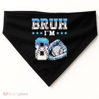 Bruh Im 8 Years Old 8th Birthday Baseball Drip USA-Made Doggie Bandana thumb 0