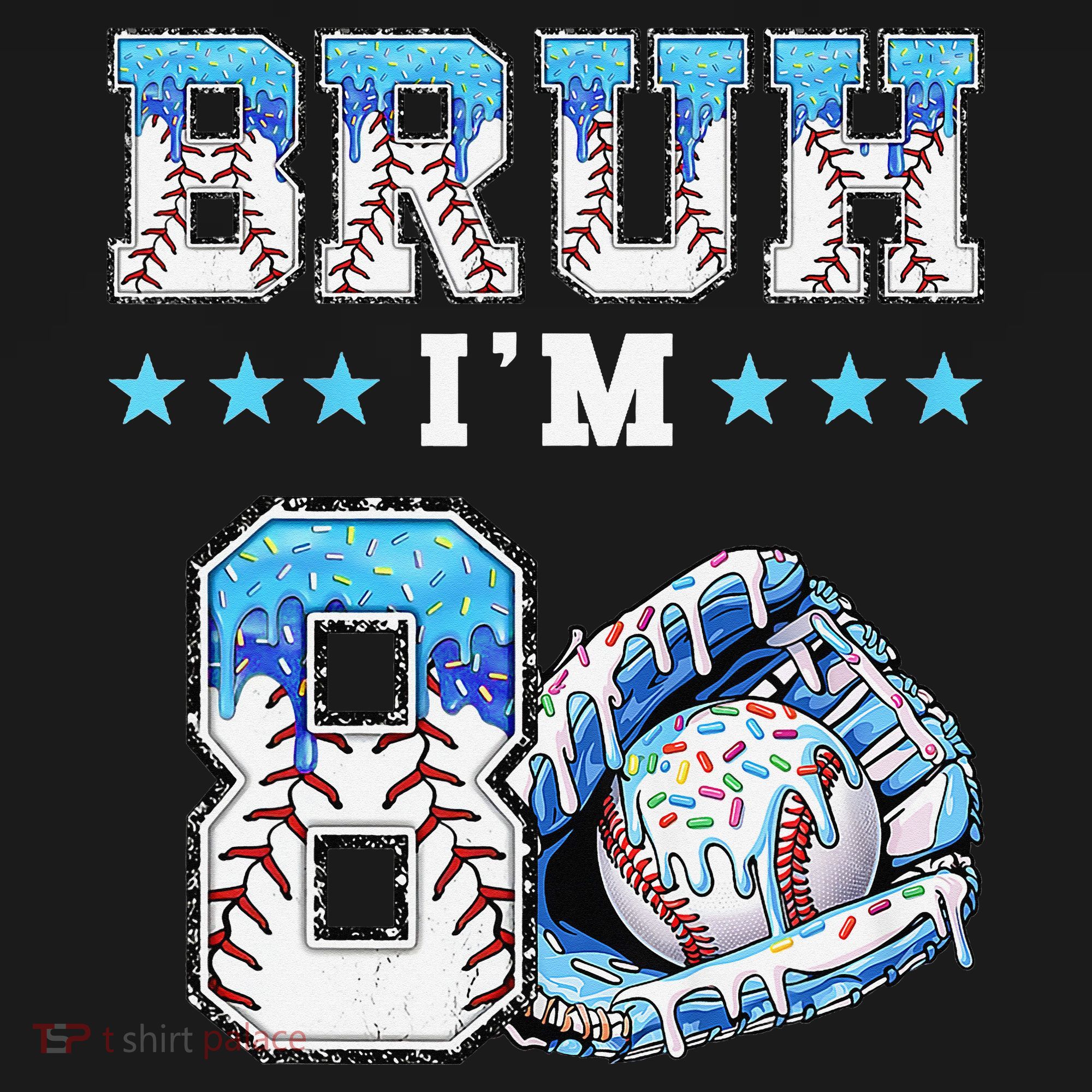 Bruh Im 8 Years Old 8th Birthday Baseball Drip Ornament
