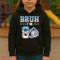 Bruh Im 8 Years Old 8th Birthday Baseball Drip Kids Hoodie thumb 3