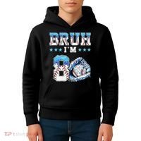 Bruh Im 8 Years Old 8th Birthday Baseball Drip Kids Hoodie thumb 4