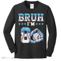 Bruh Im 8 Years Old 8th Birthday Baseball Drip Kids Long Sleeve Shirt thumb 0