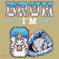 Bruh Im 8 Years Old 8th Birthday Baseball Drip Mousepad thumb 1