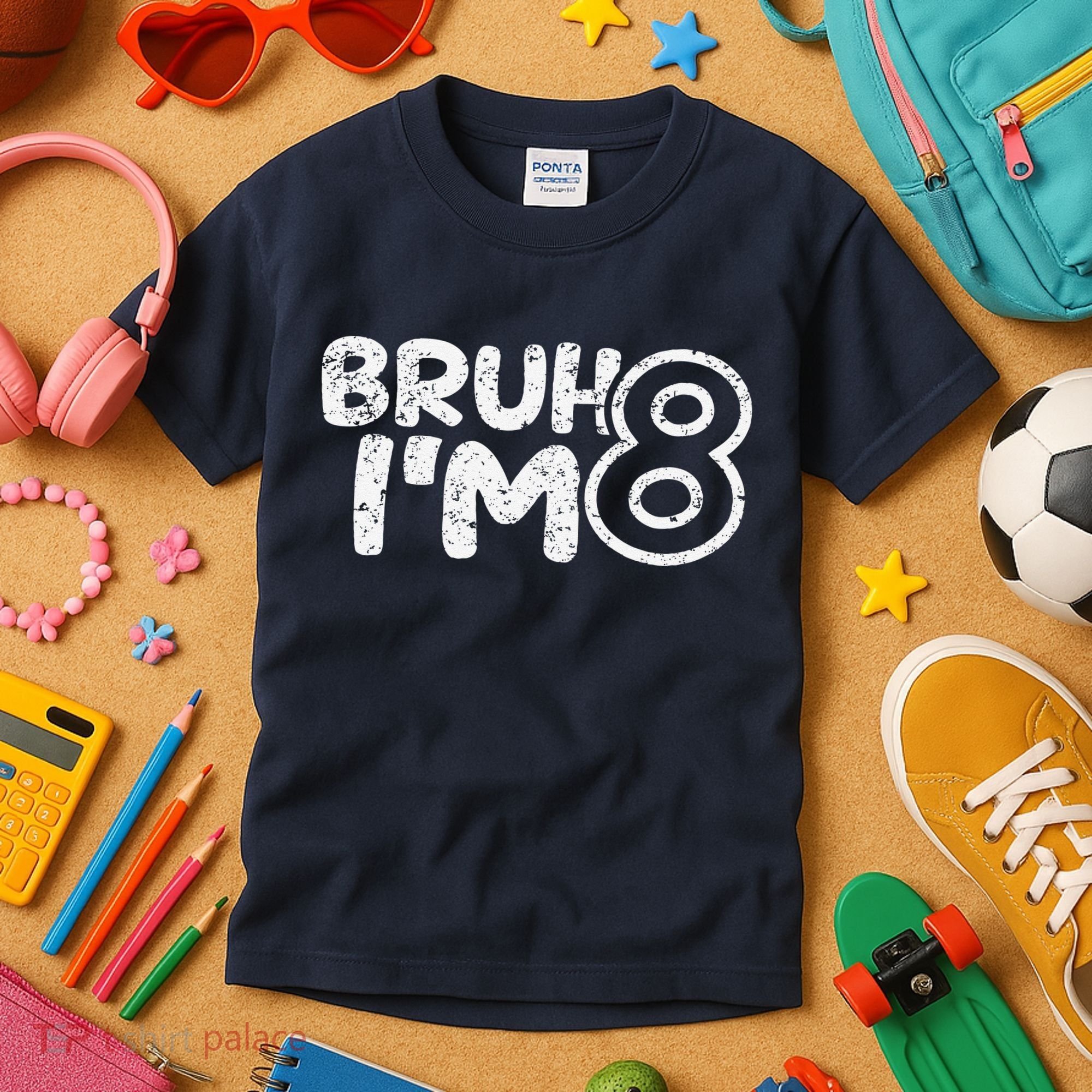 Bruh IM 8 ItS My 8th Birthday 8 Year Old Birthday Kids T-Shirt