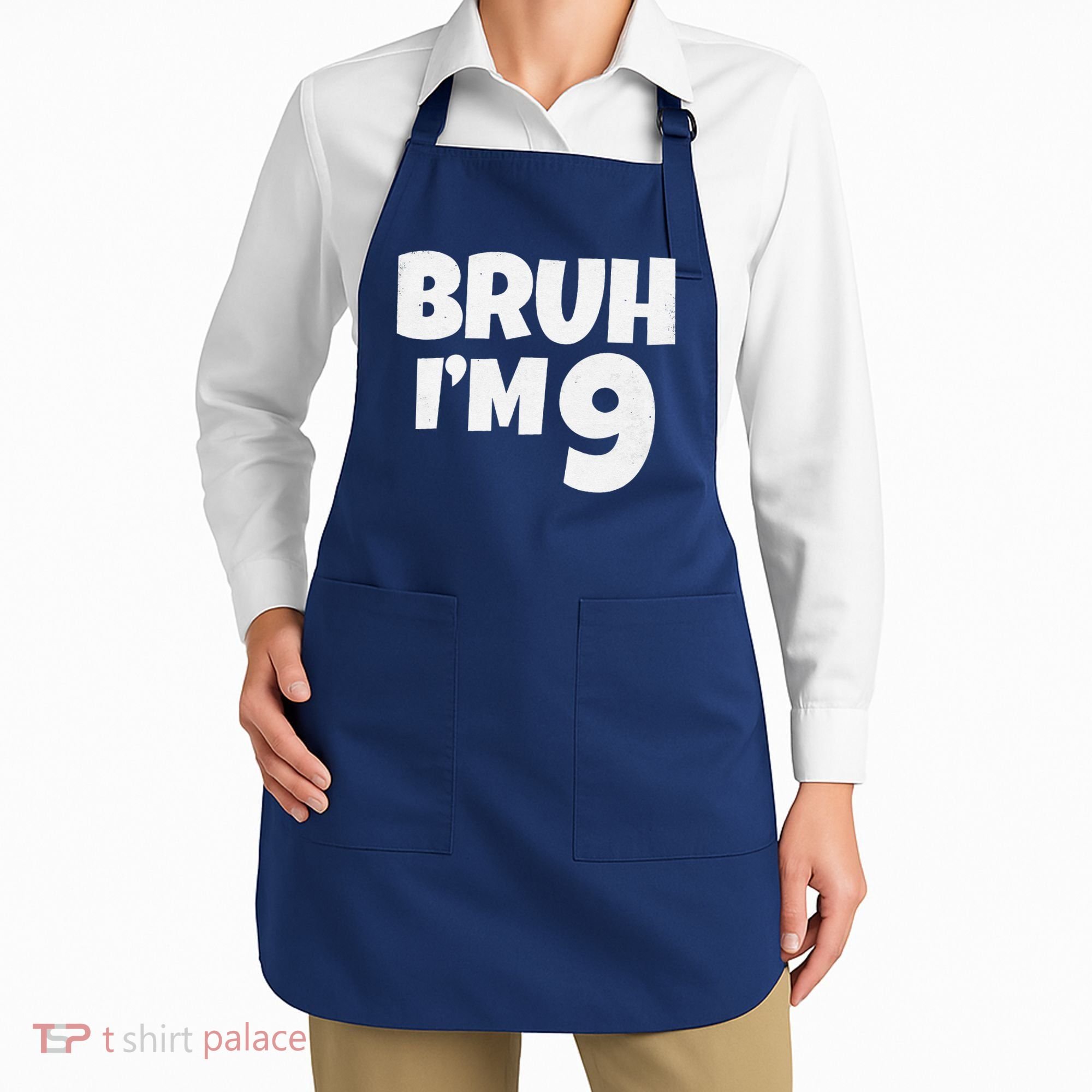 Bruh IM 9 Year Old Gifts 9th Birthday Boy Nine Funny Apron
