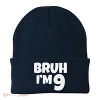 Bruh IM 9 Year Old Gifts 9th Birthday Boy Nine Funny Beanie thumb 0