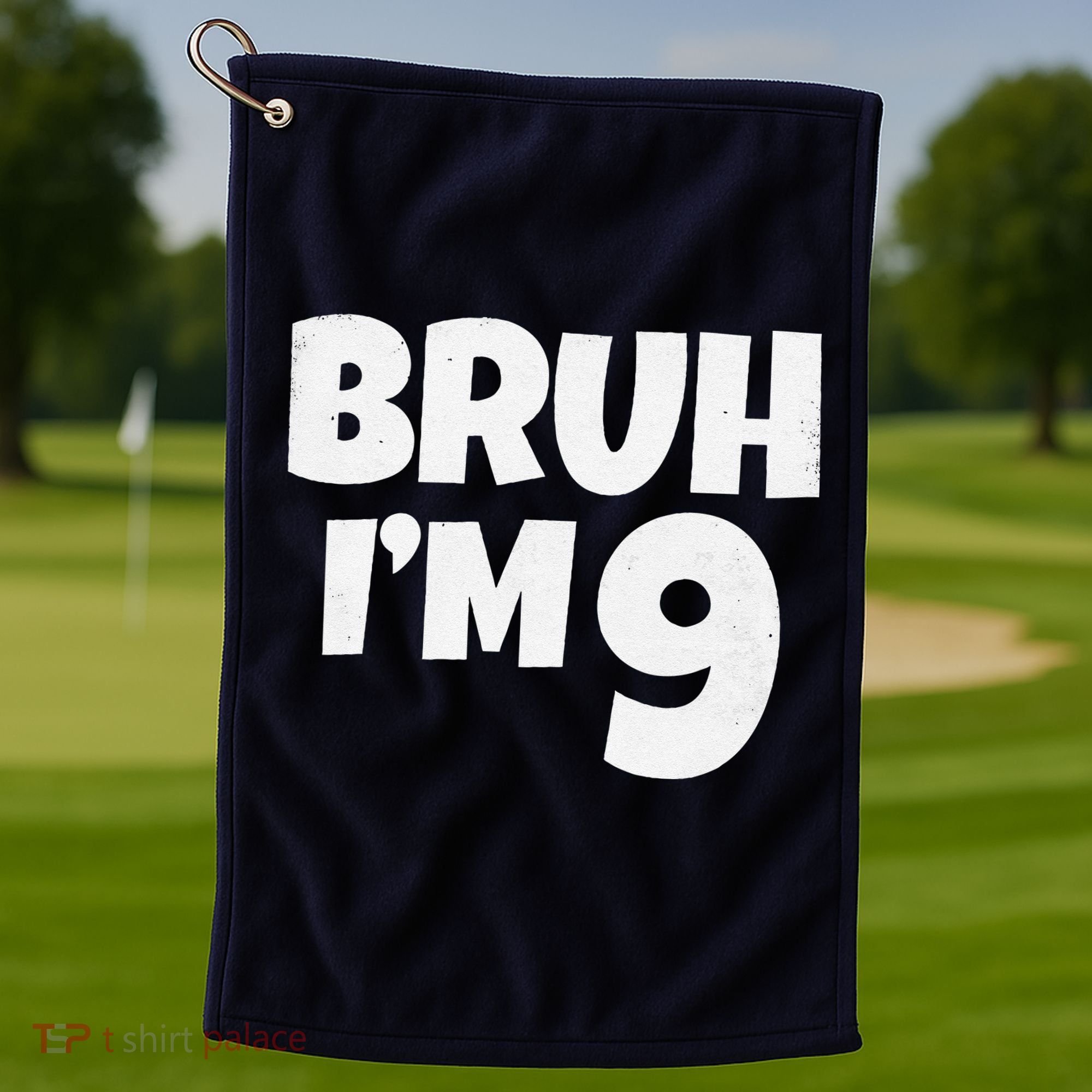 Bruh IM 9 Year Old Gifts 9th Birthday Boy Nine Funny Golf Towel