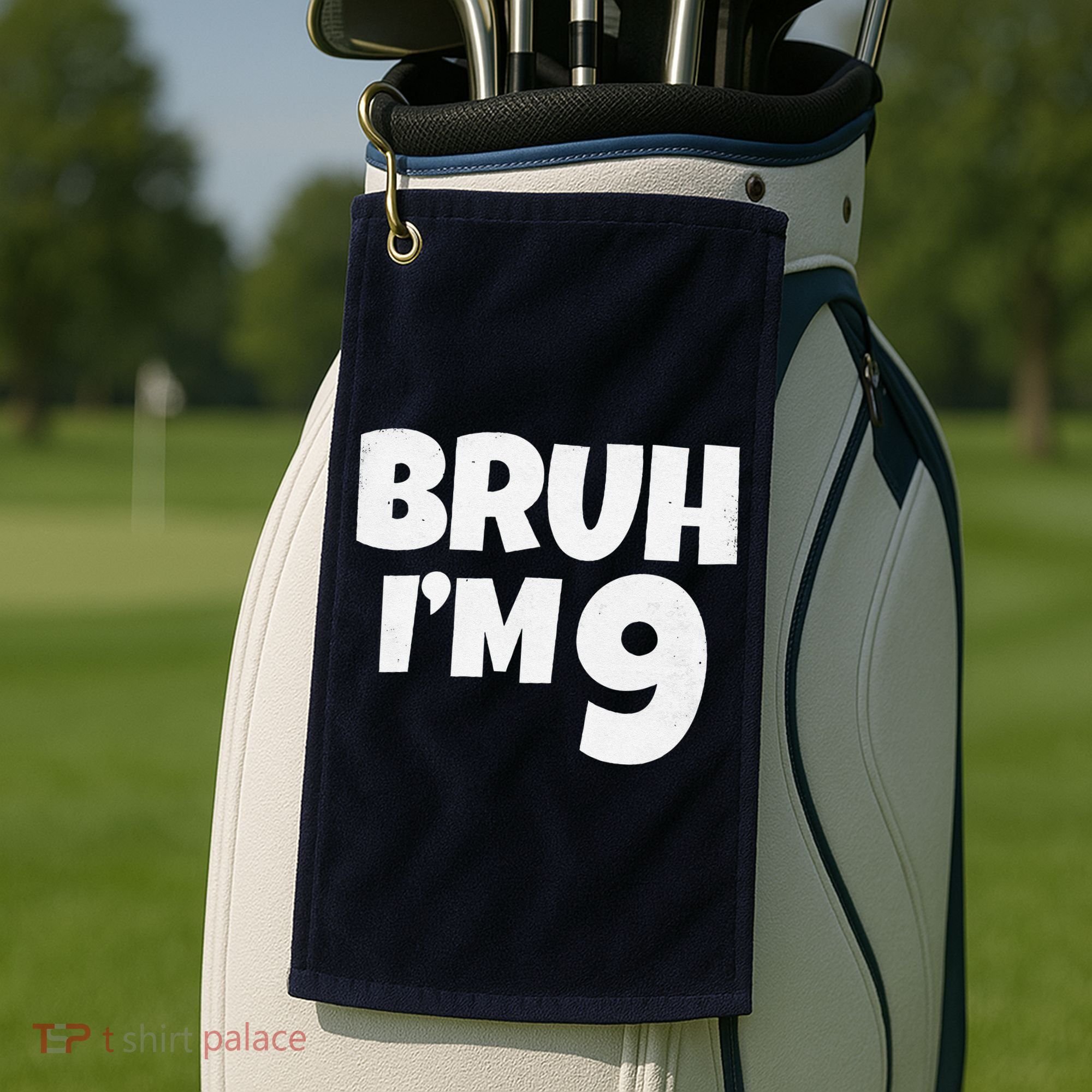 Bruh IM 9 Year Old Gifts 9th Birthday Boy Nine Funny Golf Towel