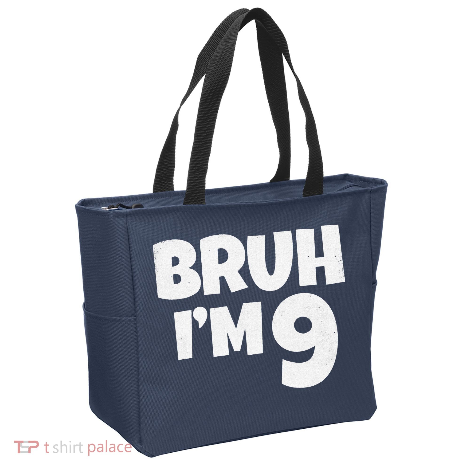 Bruh IM 9 Year Old Gifts 9th Birthday Boy Nine Funny Tote Bag