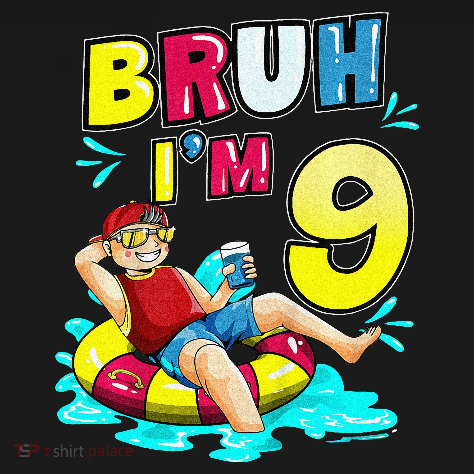 Bruh Im 9 Funny 9th Birthday Pool Party Beach Cool Backpack