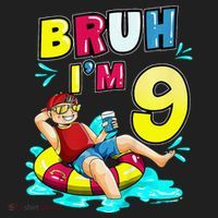 Bruh Im 9 Funny 9th Birthday Pool Party Beach Cool Tumbler thumb 3