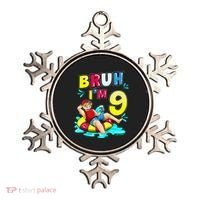 Bruh Im 9 Funny 9th Birthday Pool Party Beach Cool Ornament thumb 0