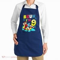 Bruh Im 9 Funny 9th Birthday Pool Party Beach Cool Apron thumb 2