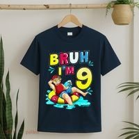 Bruh Im 9 Funny 9th Birthday Pool Party Beach Cool T-Shirt thumb 2