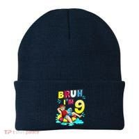 Bruh Im 9 Funny 9th Birthday Pool Party Beach Cool Beanie thumb 0