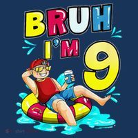 Bruh Im 9 Funny 9th Birthday Pool Party Beach Cool Women's Hoodie thumb 2