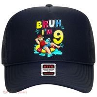 Bruh Im 9 Funny 9th Birthday Pool Party Beach Cool Hat thumb 0