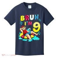 Bruh Im 9 Funny 9th Birthday Pool Party Beach Cool Kids T-Shirt thumb 0