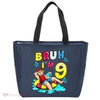 Bruh Im 9 Funny 9th Birthday Pool Party Beach Cool Tote Bag thumb 0