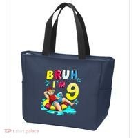 Bruh Im 9 Funny 9th Birthday Pool Party Beach Cool Tote Bag thumb 3