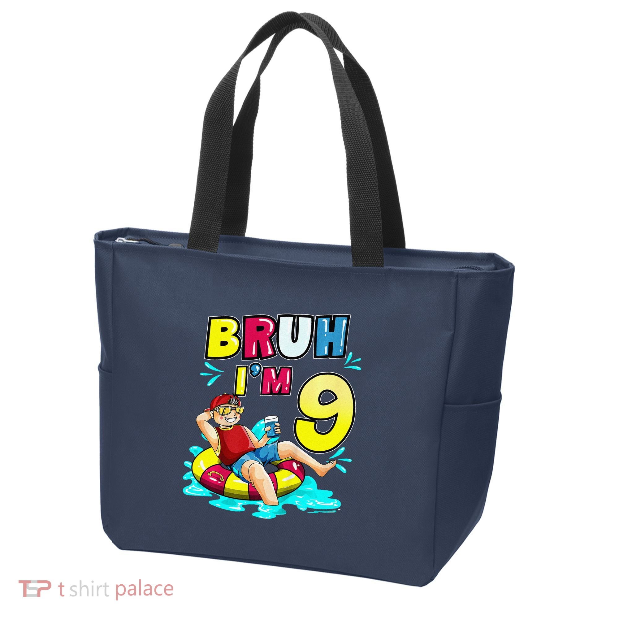 Bruh Im 9 Funny 9th Birthday Pool Party Beach Cool Tote Bag