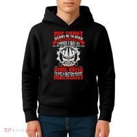 BeeTee Im A 100 True Old School Machinist Kids Hoodie thumb 4