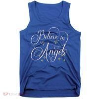 Believe In Angels Heaven Christmas Cemetery Lover Taphophile Gift Tank Top thumb 0