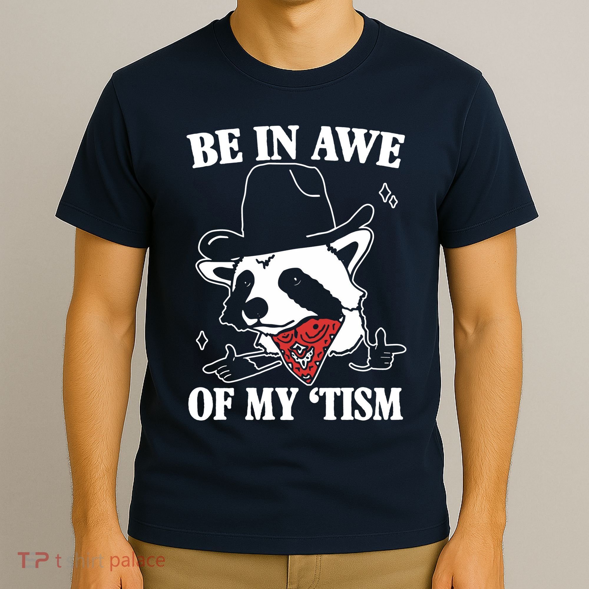 Be In Awe Of My Autism Funny Raccoon T-Shirt