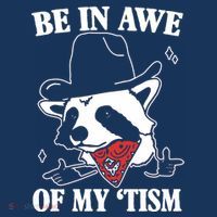Be In Awe Of My Autism Funny Raccoon T-Shirt thumb 7