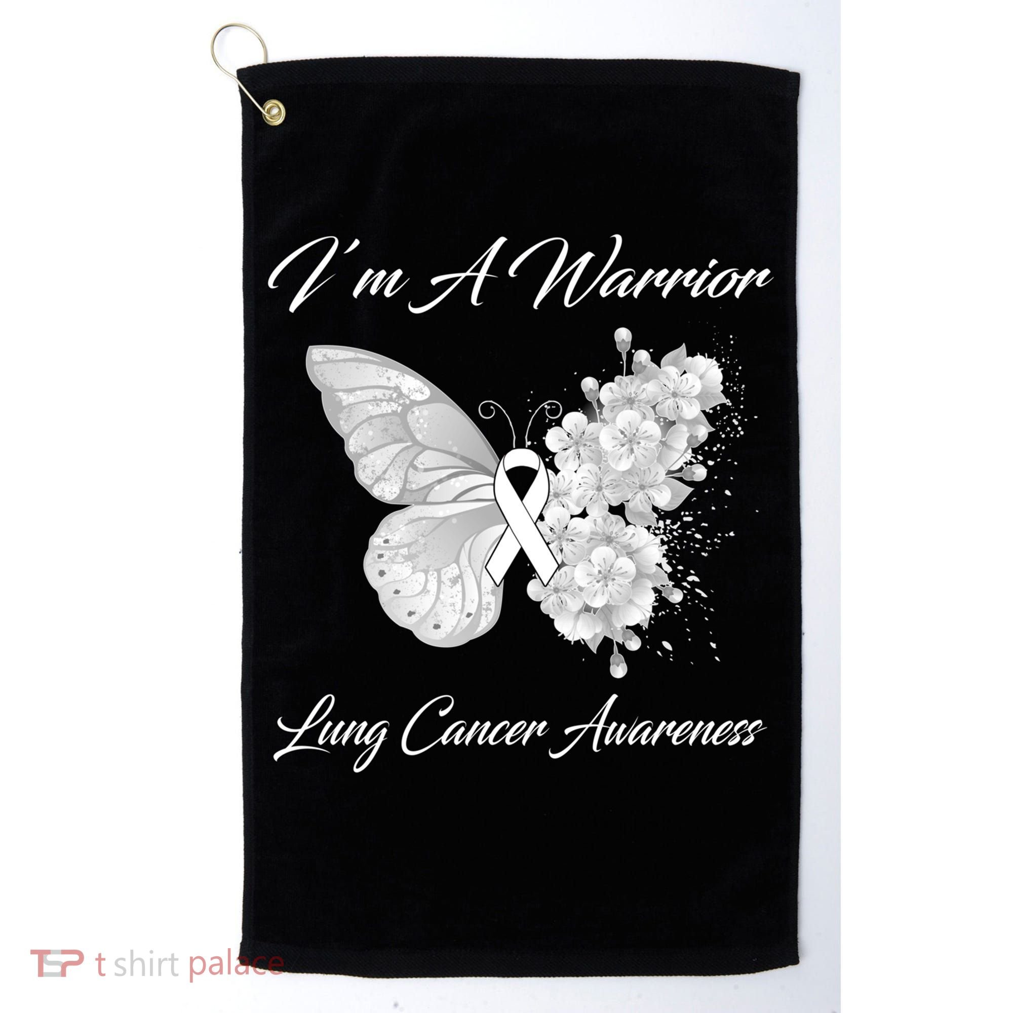 Butterfly I’m A Warrior Lung Cancer Awareness Gift Golf Towel