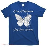 Butterfly I’m A Warrior Lung Cancer Awareness Gift T-Shirt thumb 0