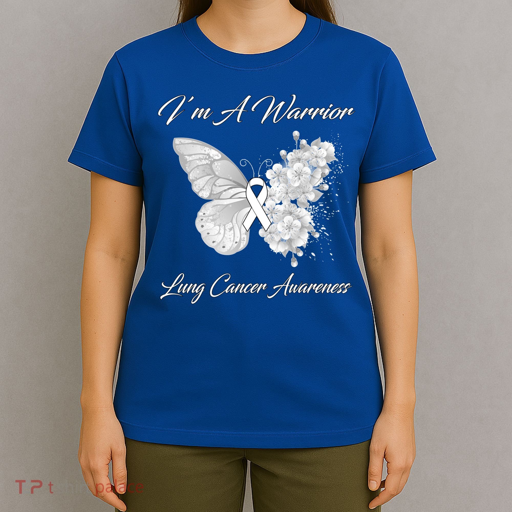 Butterfly I’m A Warrior Lung Cancer Awareness Gift T-Shirt