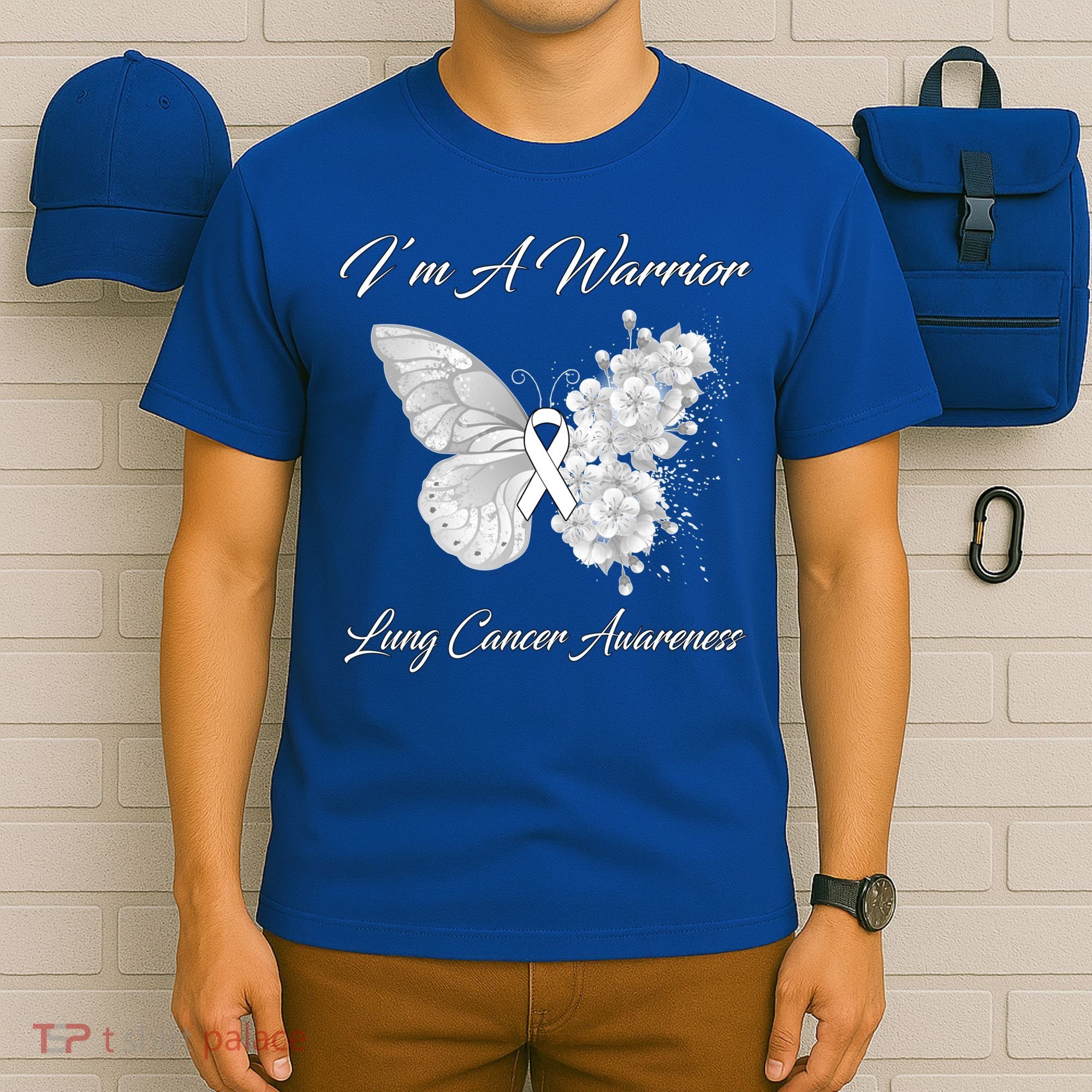 Butterfly I’m A Warrior Lung Cancer Awareness Gift T-Shirt