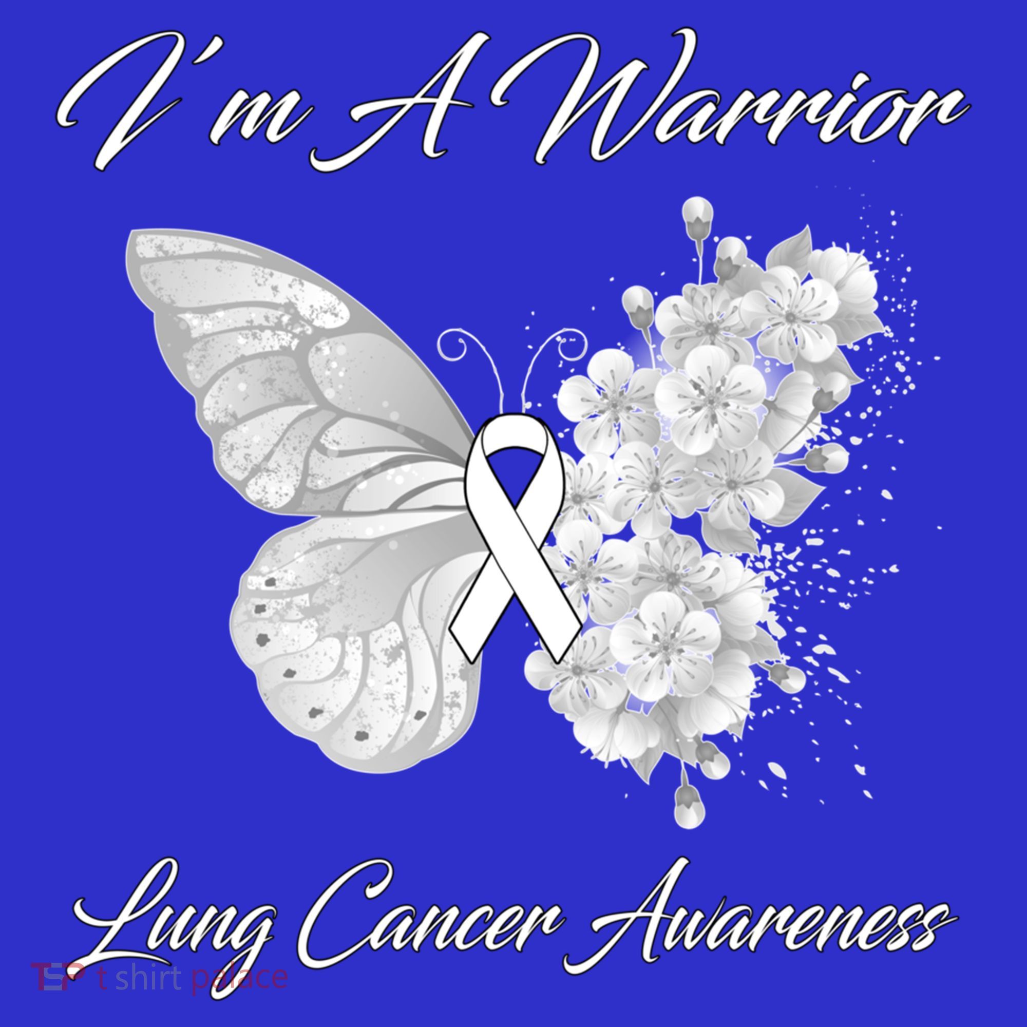 Butterfly I’m A Warrior Lung Cancer Awareness Gift Coaster