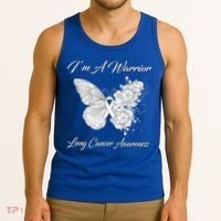 Butterfly I’m A Warrior Lung Cancer Awareness Gift Tank Top thumb 3