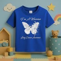 Butterfly I’m A Warrior Lung Cancer Awareness Gift Toddler T-Shirt thumb 3