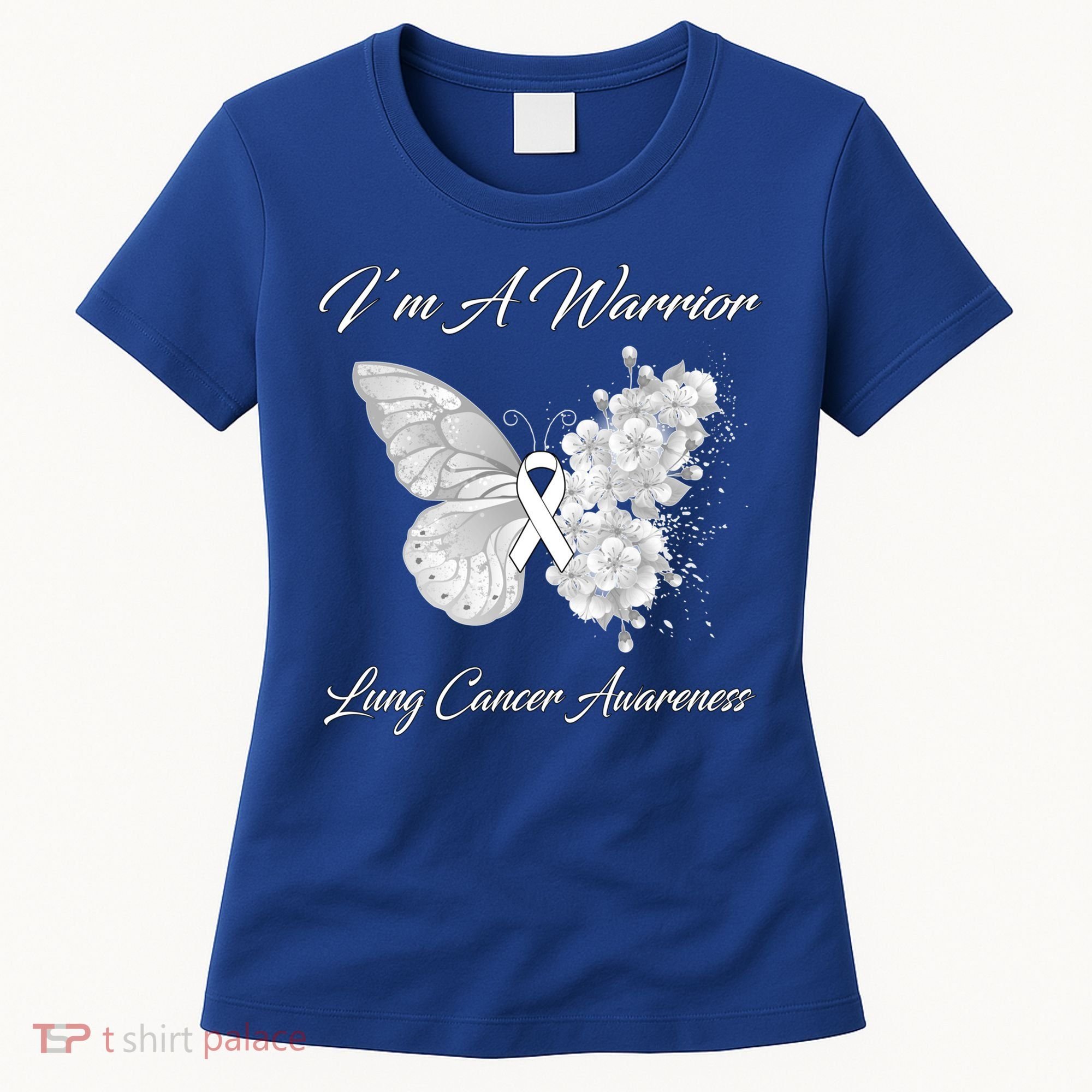 Butterfly I’m A Warrior Lung Cancer Awareness Gift Women's T-Shirt