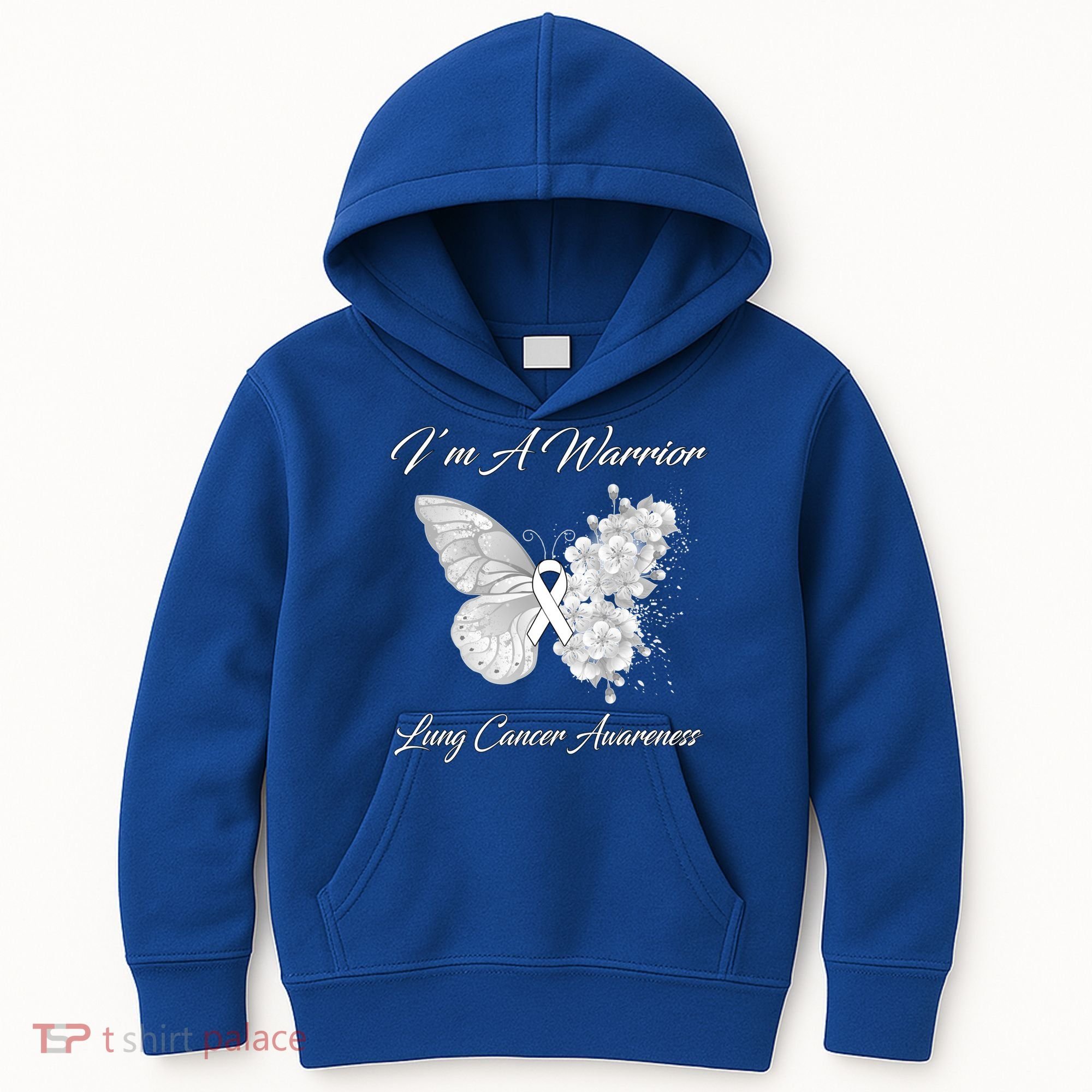 Butterfly I’m A Warrior Lung Cancer Awareness Gift Kids Hoodie