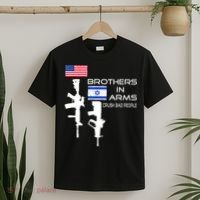 Brothers In Arms Crush Bad People Usa Flag Love Israeli T-Shirt thumb 2