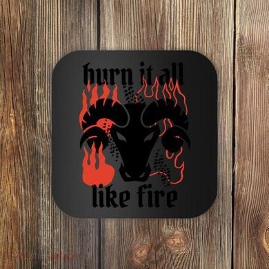 Burn It All Like Fire Aries Zodiac Coaster