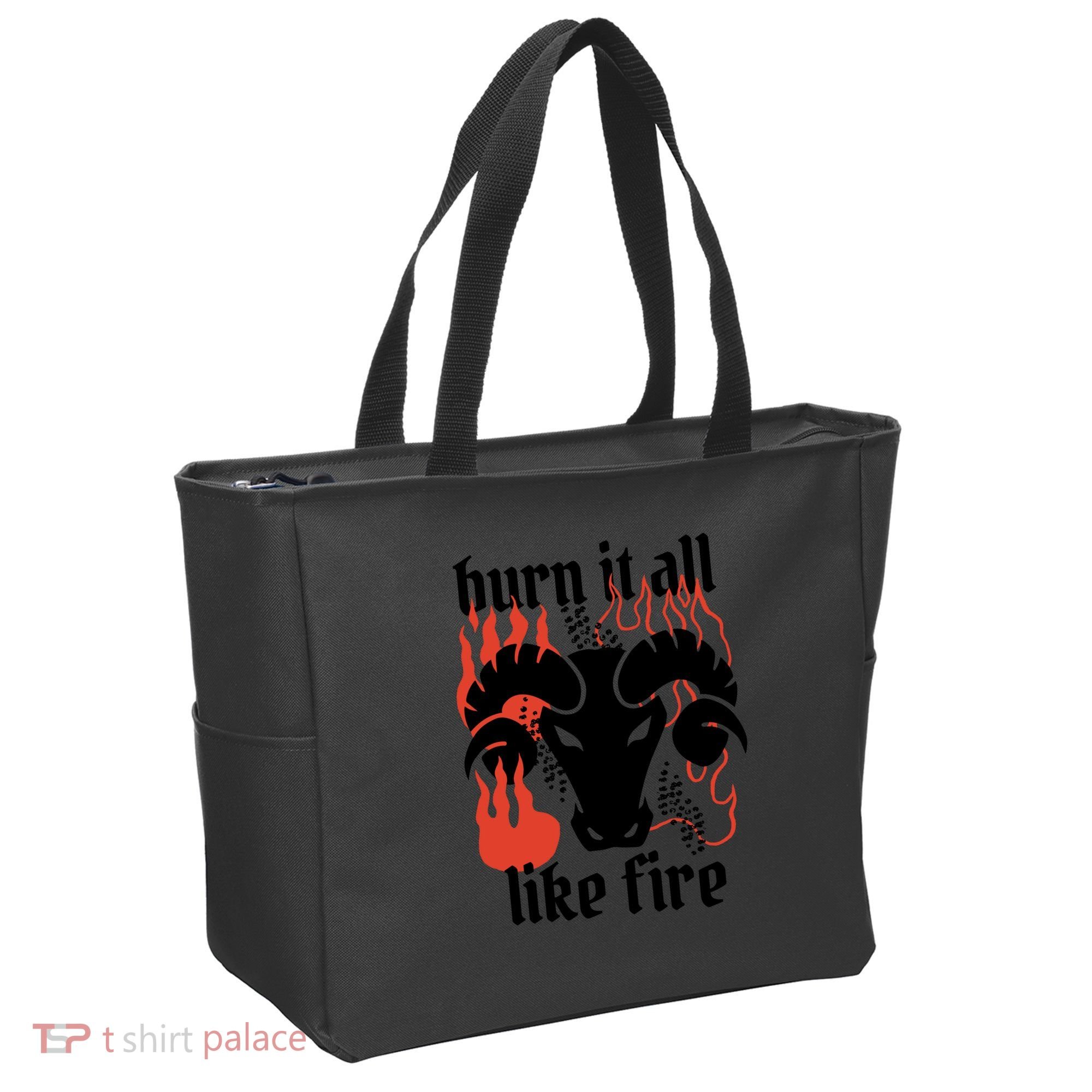 Burn It All Like Fire Aries Zodiac Tote Bag
