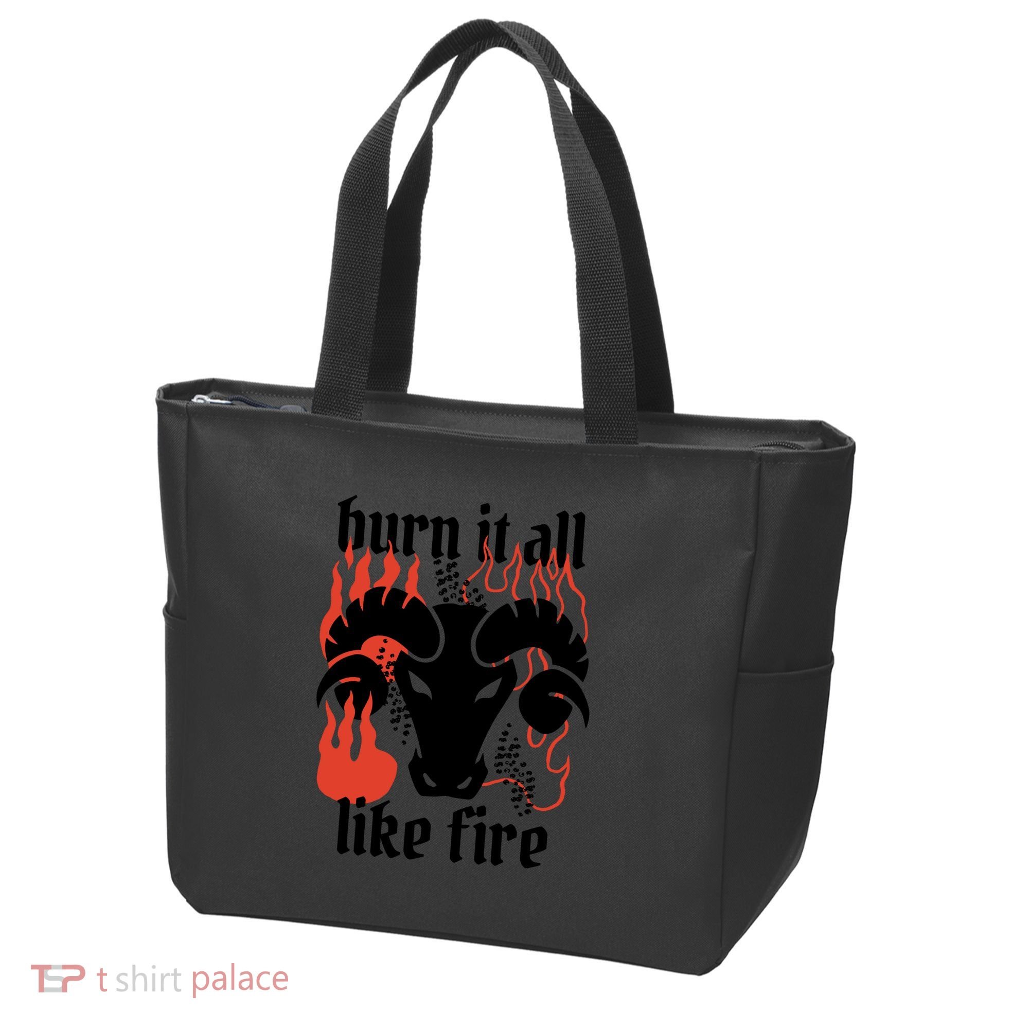 Burn It All Like Fire Aries Zodiac Tote Bag