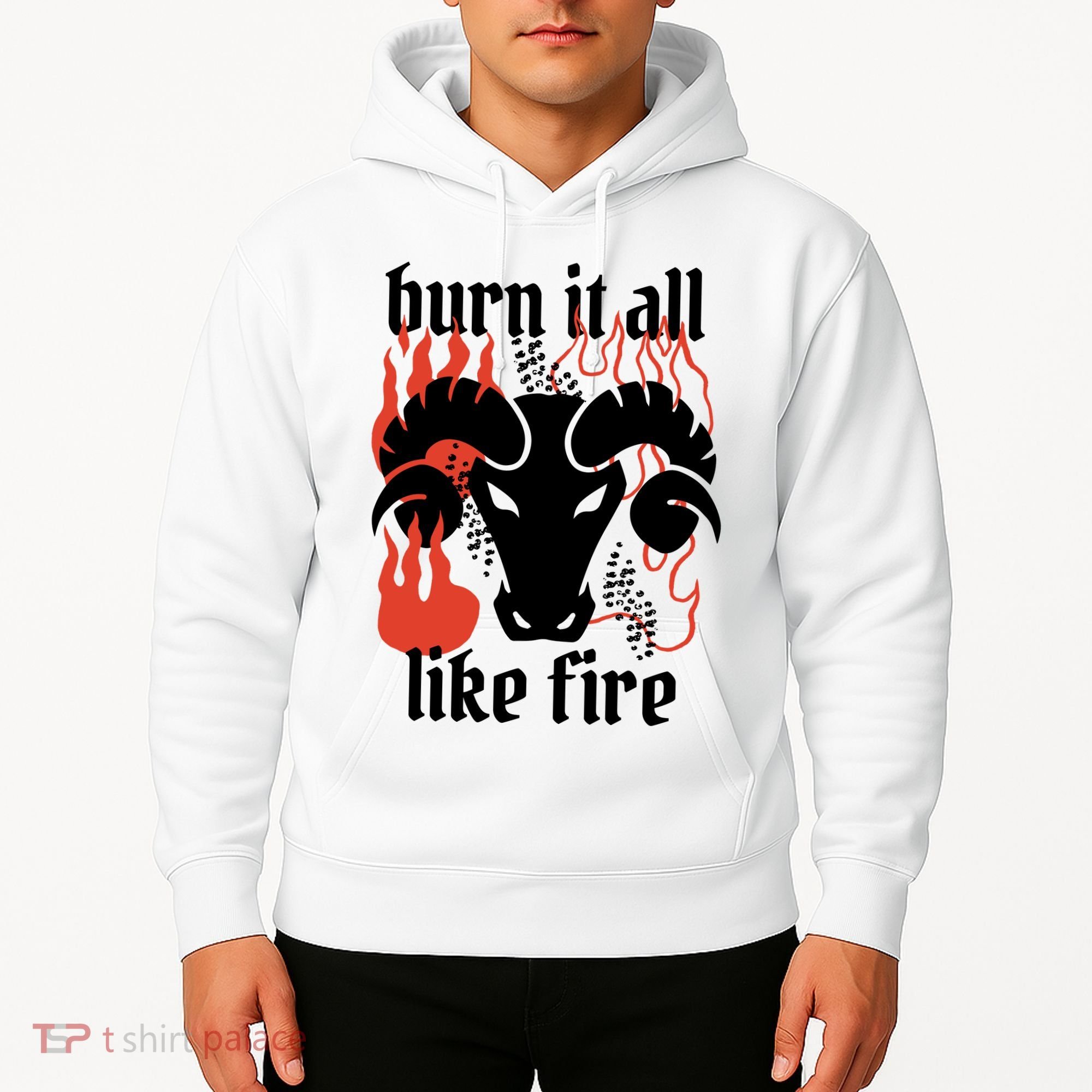 Burn It All Like Fire Aries Zodiac Hoodie
