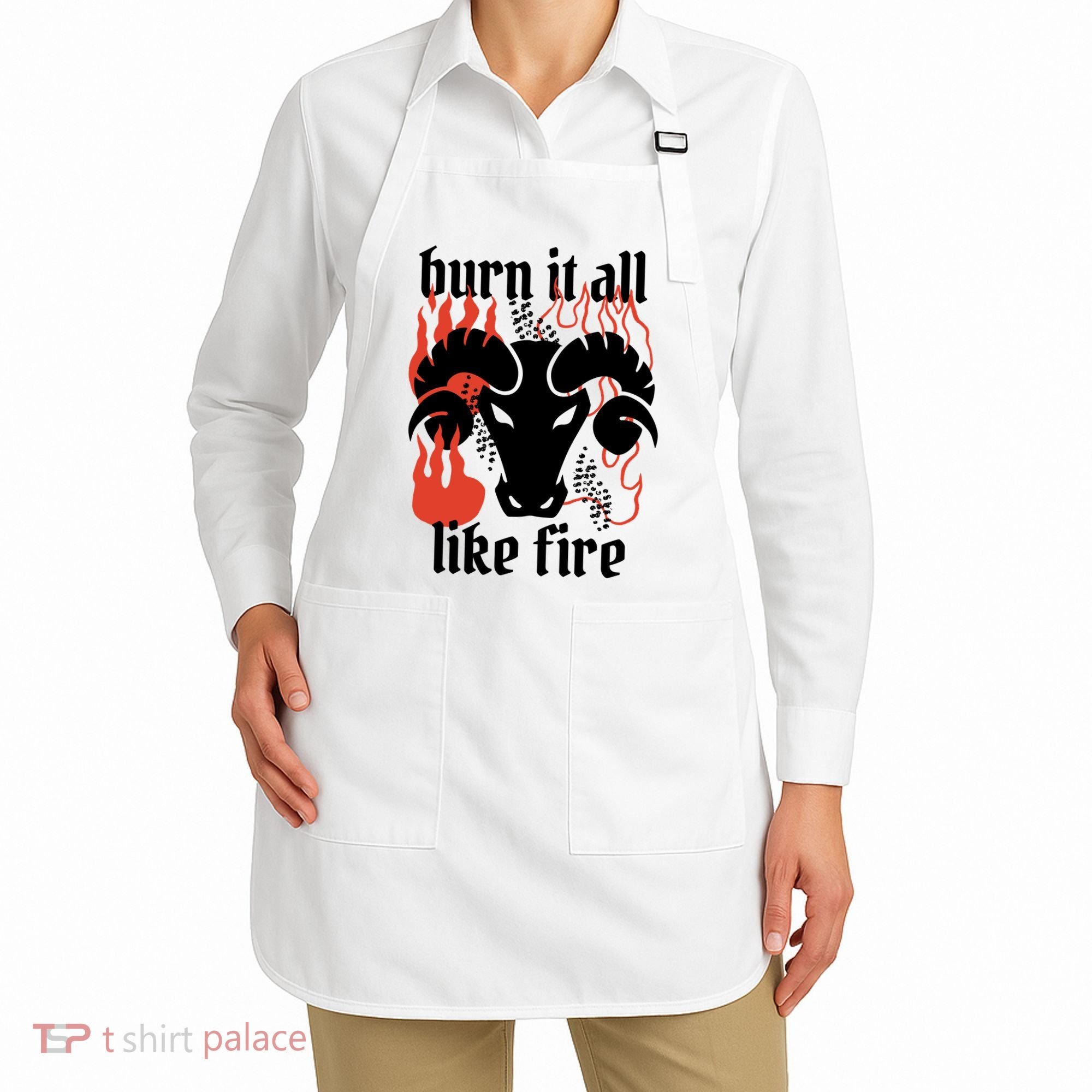Burn It All Like Fire Aries Zodiac Apron