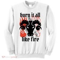 Burn It All Like Fire Aries Zodiac Sweatshirt thumb 0