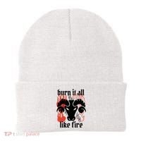 Burn It All Like Fire Aries Zodiac Beanie thumb 0