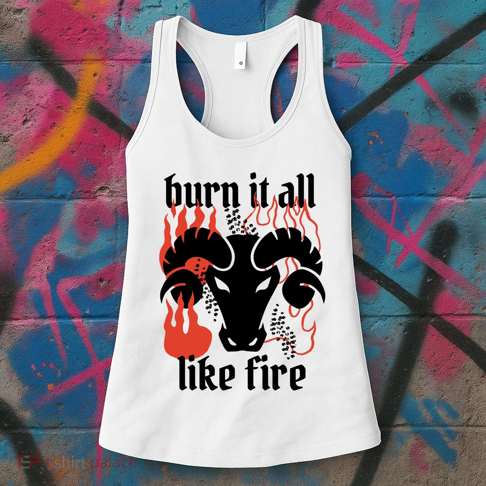 Burn It All Like Fire Aries Zodiac Women's Tank Top