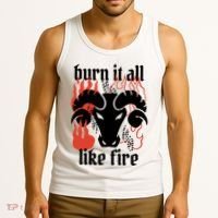Burn It All Like Fire Aries Zodiac Tank Top thumb 3