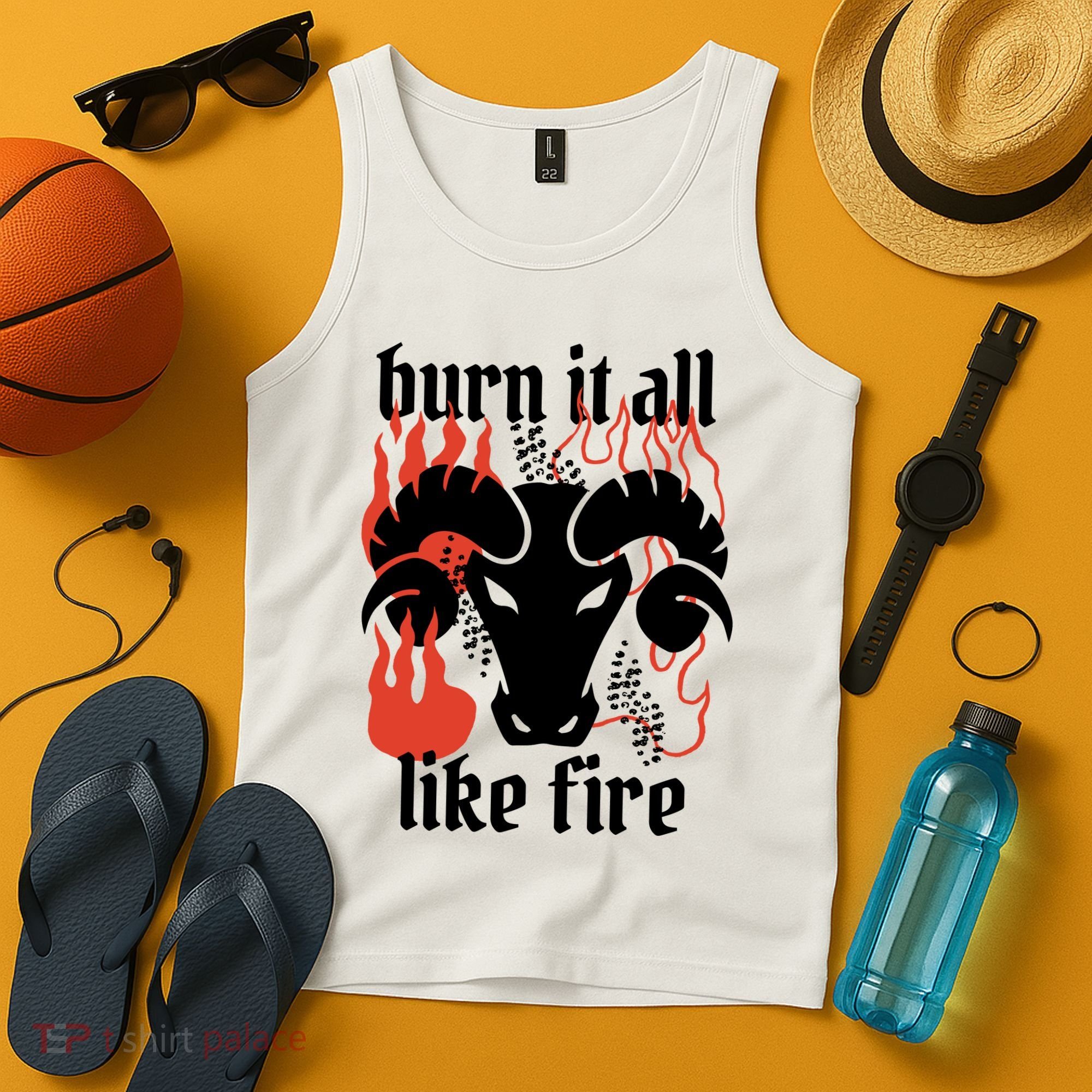 Burn It All Like Fire Aries Zodiac Tank Top