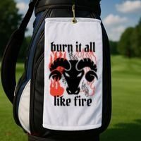 Burn It All Like Fire Aries Zodiac Golf Towel thumb 2