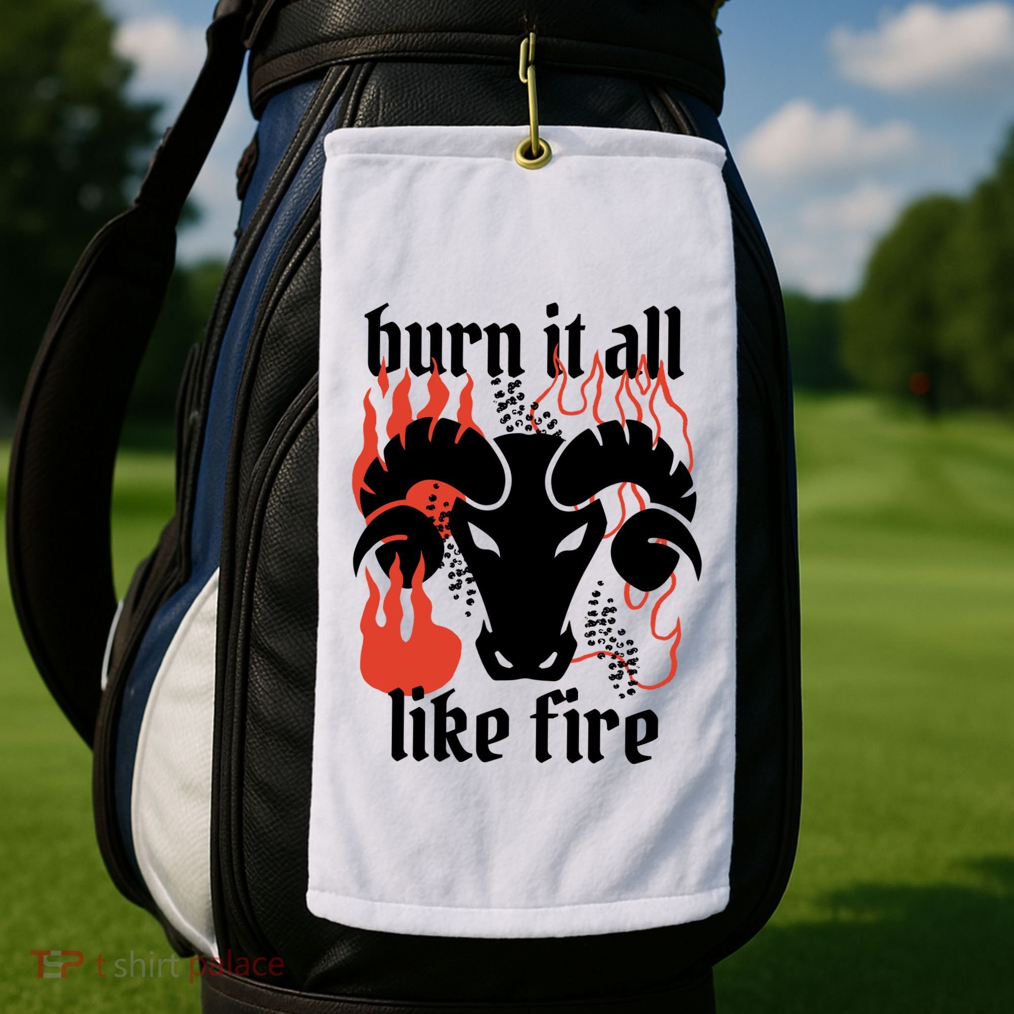Burn It All Like Fire Aries Zodiac Golf Towel
